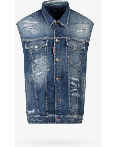 DSquared² Vest Jean Jacket - Blue