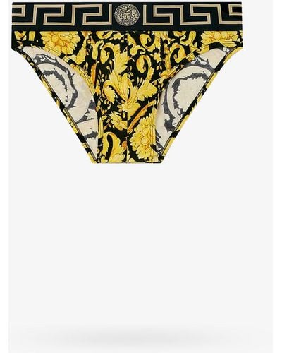 NIB Versace Mens Greca Border Thong Brief underwear Black Size 7 X