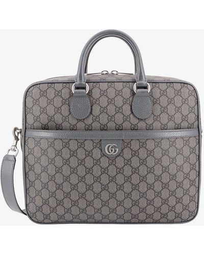 Gucci Ophidia Medium GG Briefcase - Gray