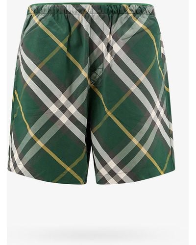 Burberry Check Pattern Swim Shorts - Green