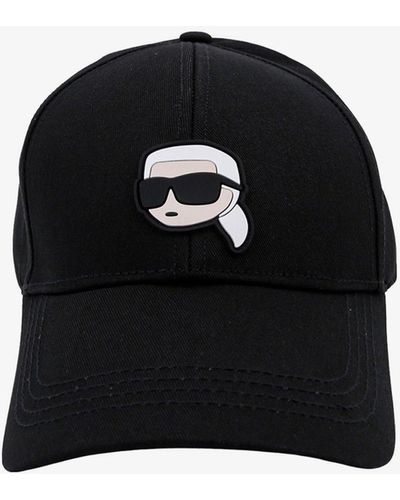 Karl Lagerfeld Cappello da baseball Essential con ricamo - Nero