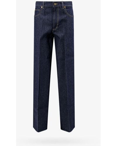 Gucci Cotton Closure With Zip Jeans - Blue