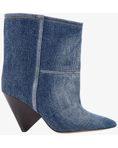 Isabel Marant Miyako Two-tone Denim Ankle Boots - Blue