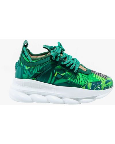 Versace Jungle Print Chain Reaction Sneakers - Green