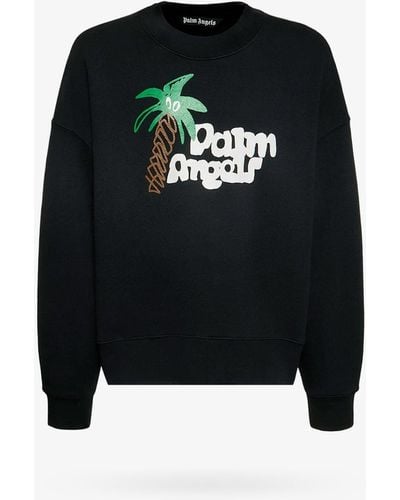 Palm Angels Printed Cotton Sweatshirt - Black