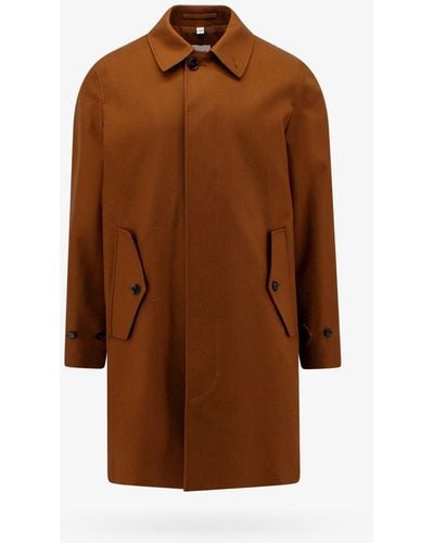 Burberry Clapham Logo-embroidered Cotton-gabardine Coat - Brown