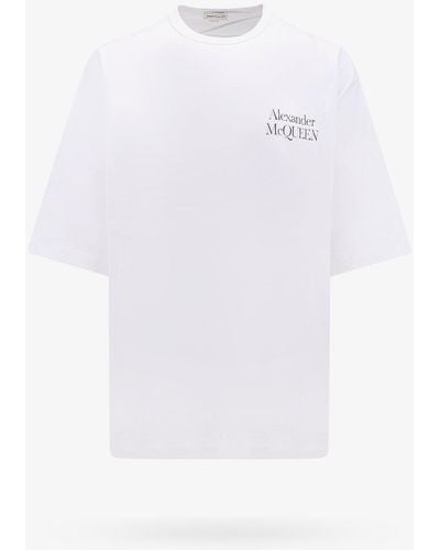 Alexander McQueen Crew Neck Short Sleeve Printed T-shirts - White
