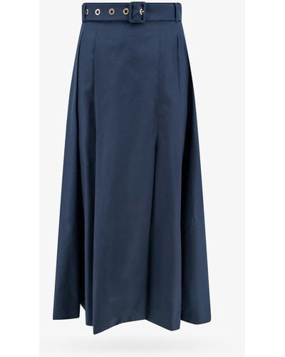 Max Mara Gilda A-line High-rise Cotton Midi Skirt - Blue