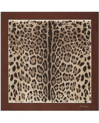 Dolce & Gabbana Black Purple DG King Cotton Foulard 51cm x 49.5cm Scarf
