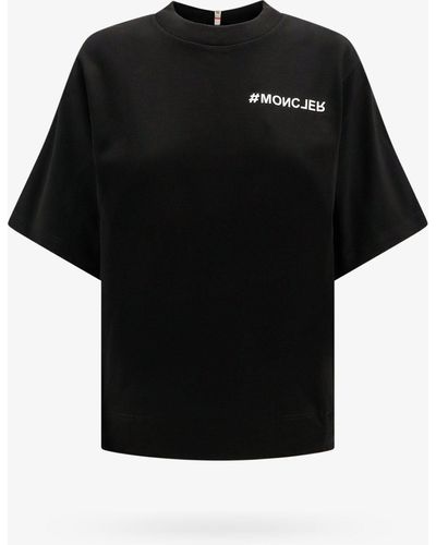 3 MONCLER GRENOBLE T-shirt in cotone con dettaglio logo - Nero