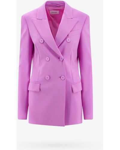 Sportmax Double-breasted Closure With Buttons Lined Peak Lapel Blazers E Vests - Pink