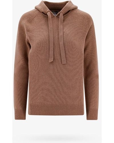Max Mara S Max Mara Long Sleeves 100% Cashmere Ribbed Profile Sweatshirts - Brown