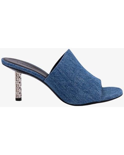 Givenchy Rounded Toe Leather Sandals - Blue