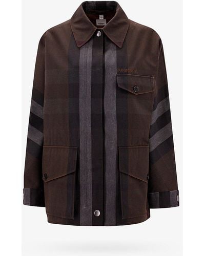 Burberry Closure With Snap Buttons Jackets - Brown