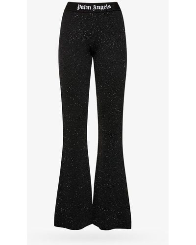 Palm Angels Logo Tape Flare Trousers - Black