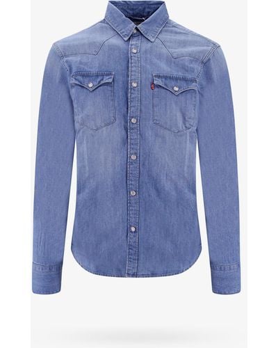 Levi's denim shirt in mid wash blue | ASOS