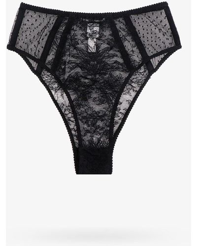 Dolce & Gabbana High Waist High Leg Underwear - Black