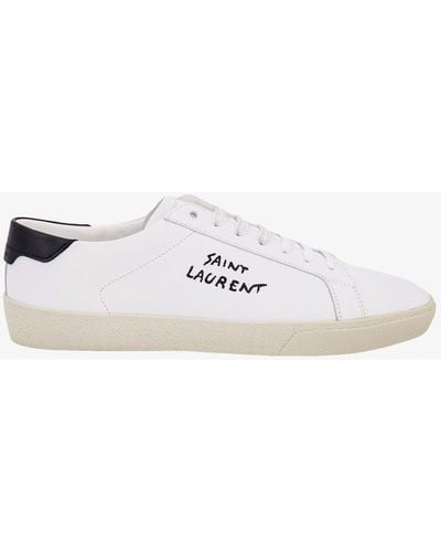 Saint Laurent Men Sl06 Signature Low Top Sneakers - White