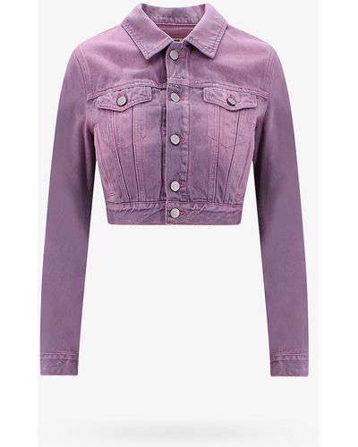 MM6 by Maison Martin Margiela Long Sleeves Cotton Closure With Metal Buttons Jackets - Purple