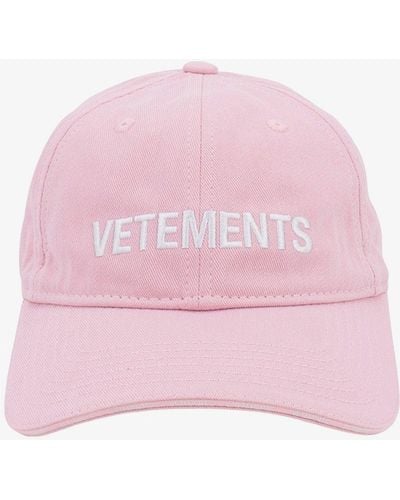 Vetements Vetets Cotton Stitched Profile Hats - Pink