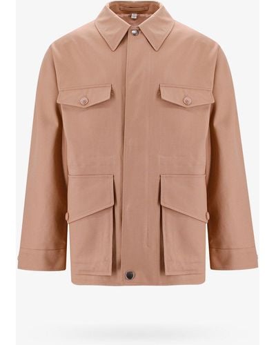 Burberry Cotton Closure With Snap Buttons Jackets - Pink