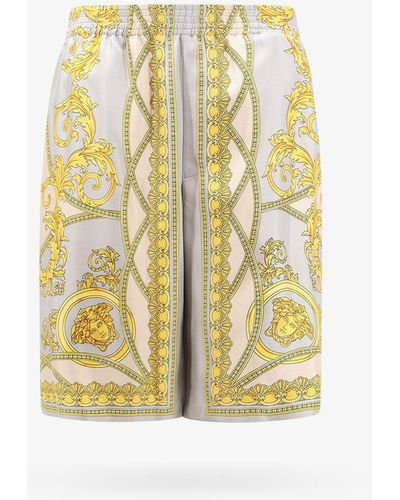 Versace Boys Silk Bermuda Shorts in Yellow