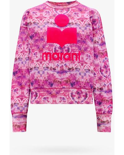 Isabel Marant Crew Neck Long Sleeves Ribbed Profile Sweatshirts - Pink