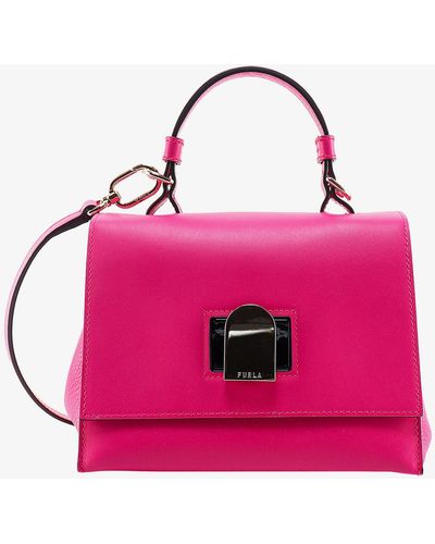 Furla Emma Foldover Top Small Tote Bag - Pink