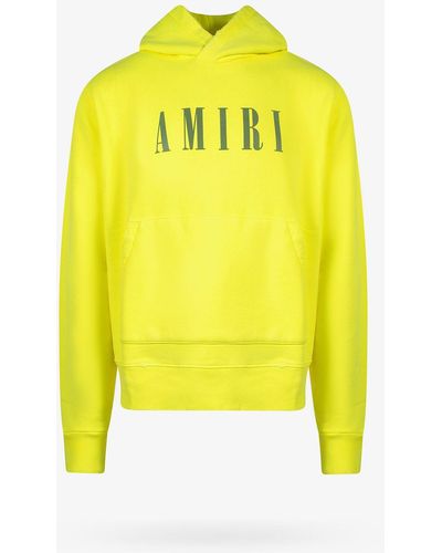 Amiri Long Sleeves Cotton Hooded Sweatshirts - Yellow
