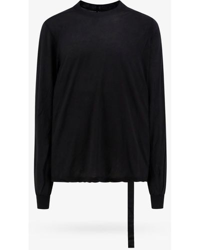 Rick Owens DRKSHDW T-shirt in cotone organico con nastro logato - Nero