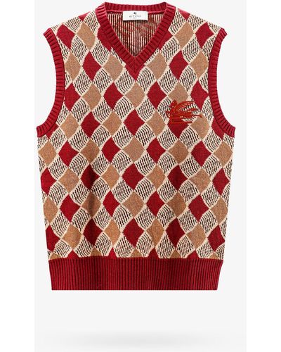 Etro V-neck Sleeveless Wool - Red