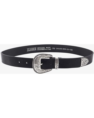 Closed Leather Belts - Black