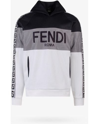 Fendi Long Sleeves Hooded Sweatshirts - Black