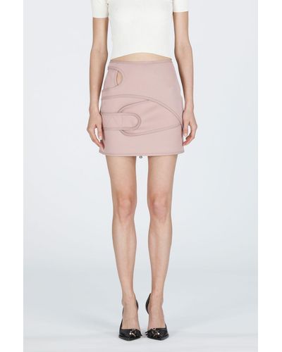 N°21 Cut-out Panelled Mini Skirt - Pink