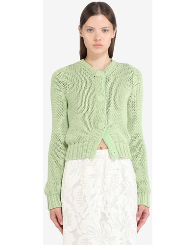 N°21 Cable-knit Cardigan - Green