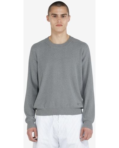 N°21 Logo-embossed Cotton Sweater - Gray