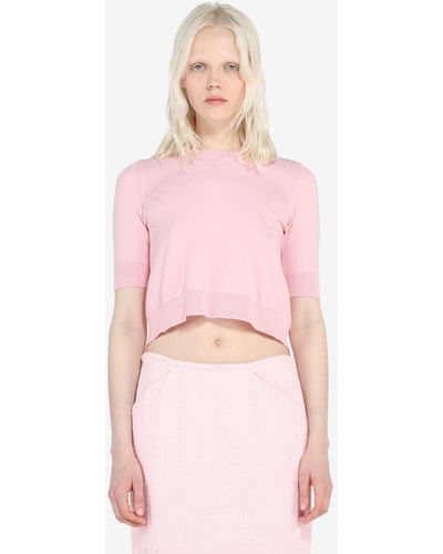 N°21 Top in Maglia con Spacco - Rosa