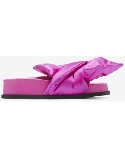 N°21 Bow Satin Sandals - Pink