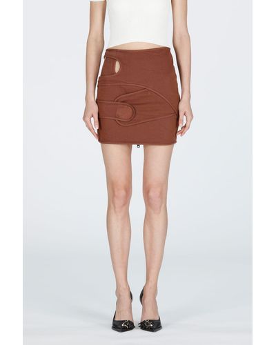 N°21 Cut-out Panelled Mini Skirt - Brown
