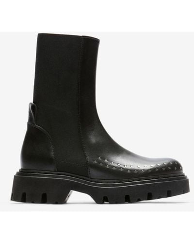 N°21 Studded Chunky Leather Boots - Black