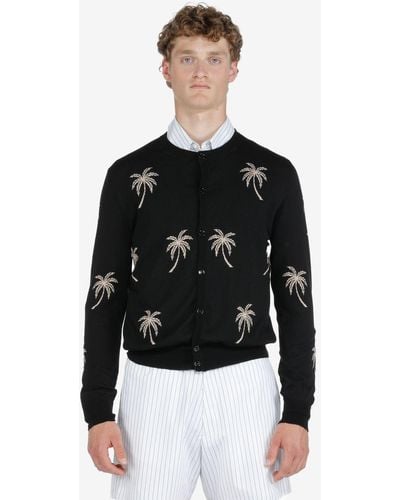 N°21 Palm Tree Cotton Cardigan - Black
