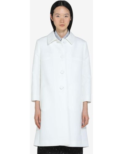 N°21 Single-breasted Coat - White