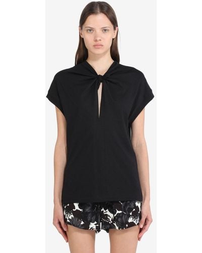 N°21 Knotted Cotton T-shirt - Black