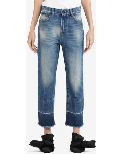 N°21 Jeans Cropped a Gamba Dritta - Blu