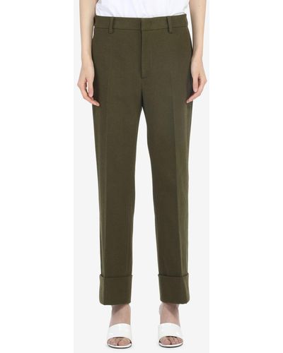 N°21 Cropped Straight-leg Trousers - Green