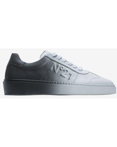 N°21 Ombré Leather Sneakers - White