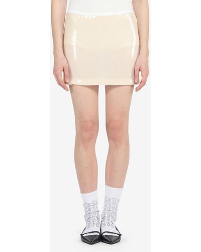 N°21 Sequin Mini Skirt - White