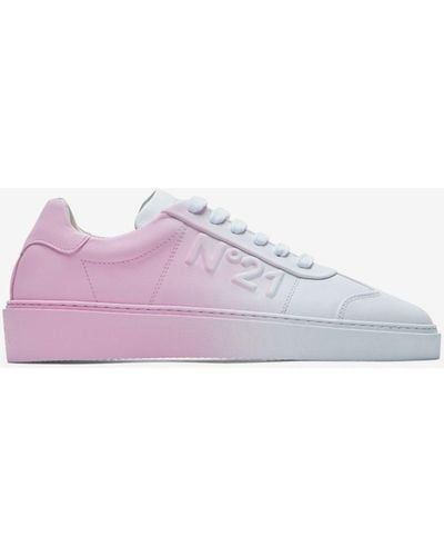 N°21 Sneakers in Pelle con Effetto Ombré - Rosa