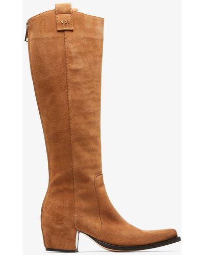 N°21 Suede Knee-high Boots - Brown