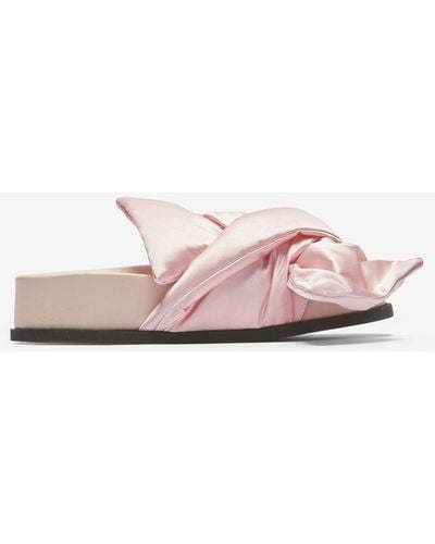 N°21 Bow Satin Sandals - Pink